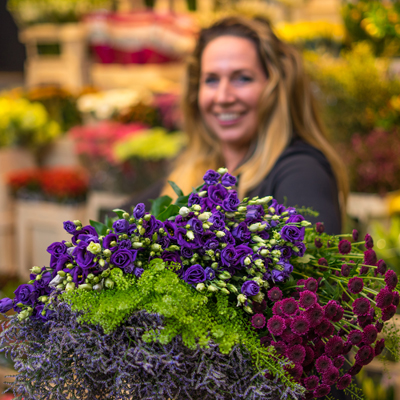 Keuze bloemist blauw-paars