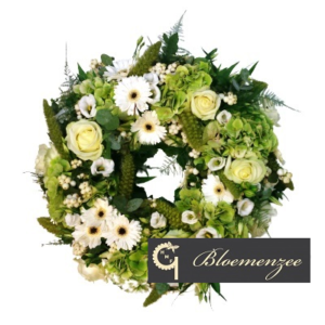 Rouwkrans Nieuwerkerk wit