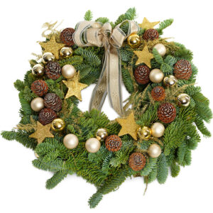 Kerstkrans Nieuwerkerk Wit/Goud