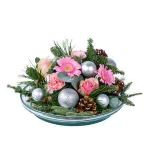 Kerststuk Crystal Silver